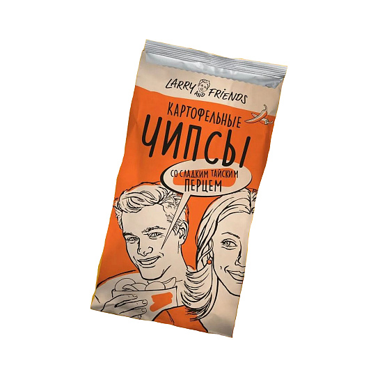 Чипсы из натур. картофеля "Larry and Friends" со Сладким тайским перцем 90гр