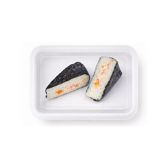 Онигири с лососем и крабом 2 шт