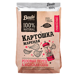 Чипсы картофельные рифленые BRUTO розовый перец и морская соль (130 г)