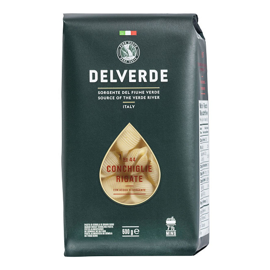 Макароны №44 Конкилье Ригате Дельверде 500 гр. ИТАЛИЯ