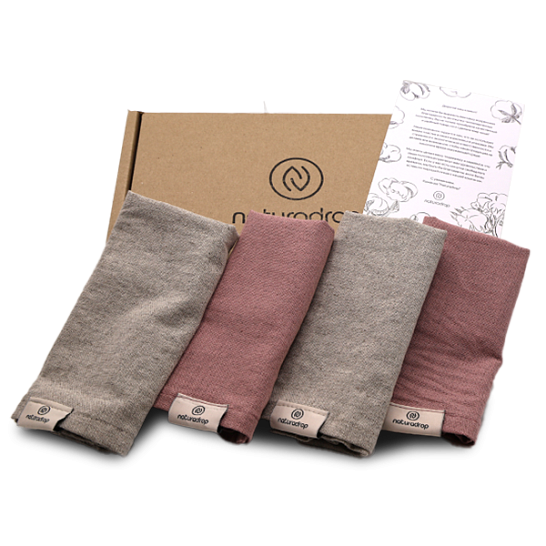 Набор кухонных полотенец 30*50  4 шт. (серый-розовый)