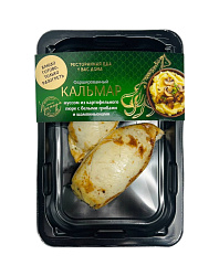 Кальмар, фаршированный муссом из картофельного пюре с белыми грибами и шампиньонами 0,250