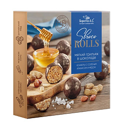 Конфеты «Shoco Rolls» с солёным арахисом и медом в шоколадной глазури 135 гр. Берестов А.С.
