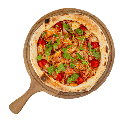 Пицца на тонком тесте «Пастрами»