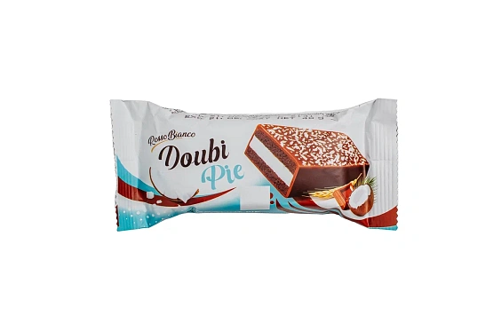Шоколадный кекс "Doubi Pie"  в шоколадной глазури с кокосовой начинкой 40 гр
